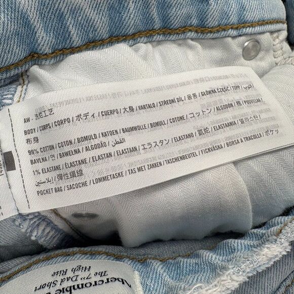 Abercrombie & Fitch High Rise 7" Dad Shorts Size 26 | Distressed Denim Cutoffs - Picture 11 of 11